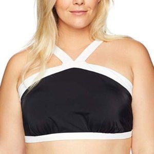 Coastal Blue high halter bikini top colorblock NEW
